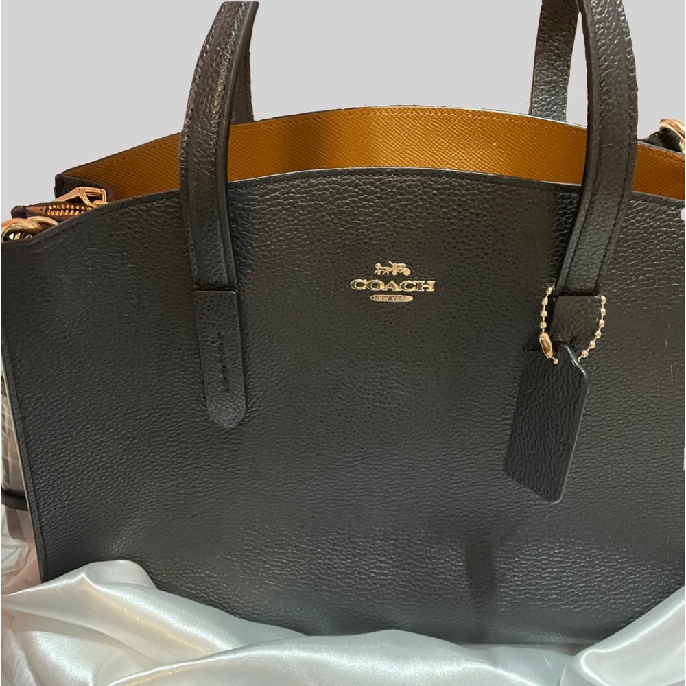 Coach Black Large Shoulder Tote Bag New